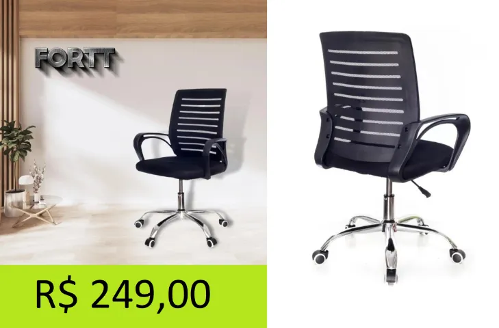 CADEIRA LINHA OFFICE COM ALTURA REGULÁVEL