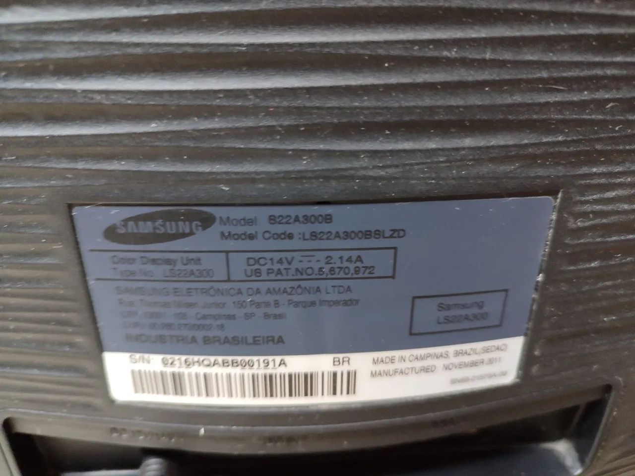 Monitor Samsung B22A300B com fonte e cabo - Foto 3