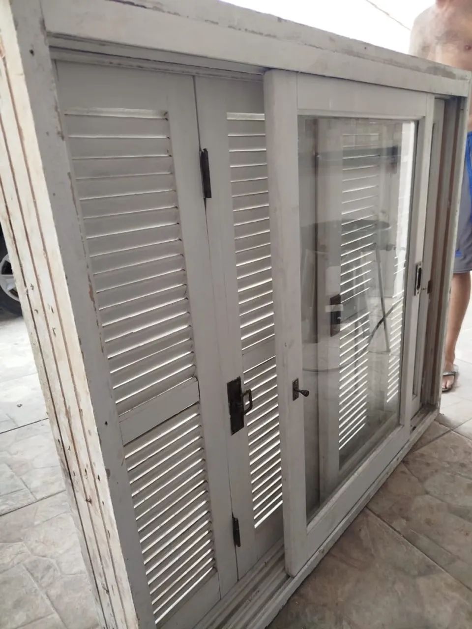 Janela pantográfica semi nova com vidro. - Foto 3