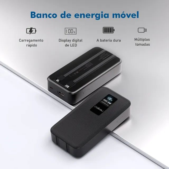 Carregador Portátil 20000mah?Power Bank Portátil?Pilhas Recarregáveis. USB-C - Foto 4