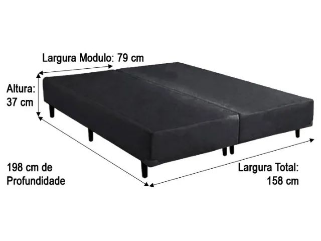 Base queen Suede Cinza - Foto 2