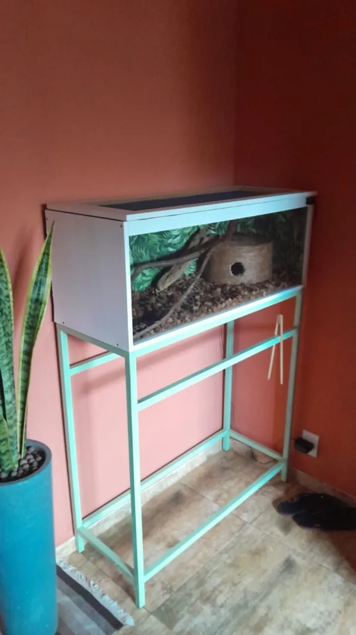 Terrário para répteis com suporte 100x40x50