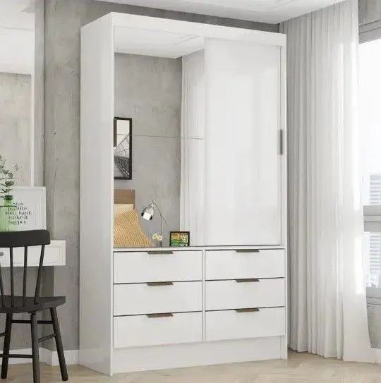 Guarda-Roupa Moderno com Espelho e Gavetas - Foto 2