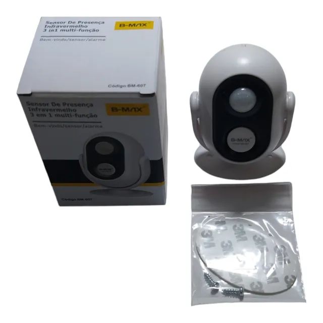 SENSOR DE PRESENÇA INFRAVERMELHO C/ALARME SONORO 360º B-MAX BM-607 - Foto 3
