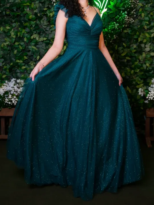Vestido de Festa Longo Verde Escuro