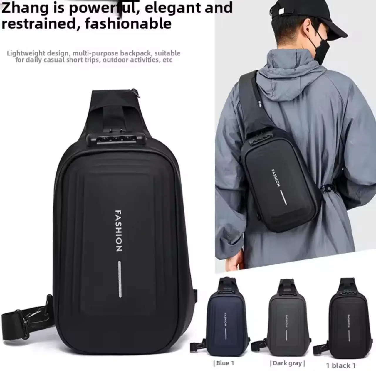 Mochila transversal Impermeável elegante e funcional