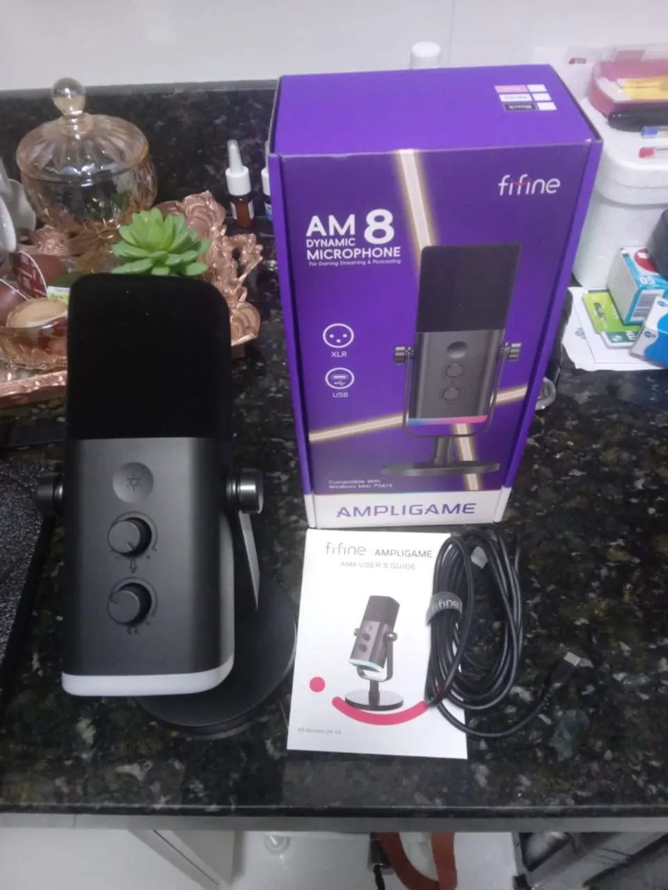 FIFINE Microfone dinâmico USB-XLR para gravação de podcast novo na CX  - Foto 2