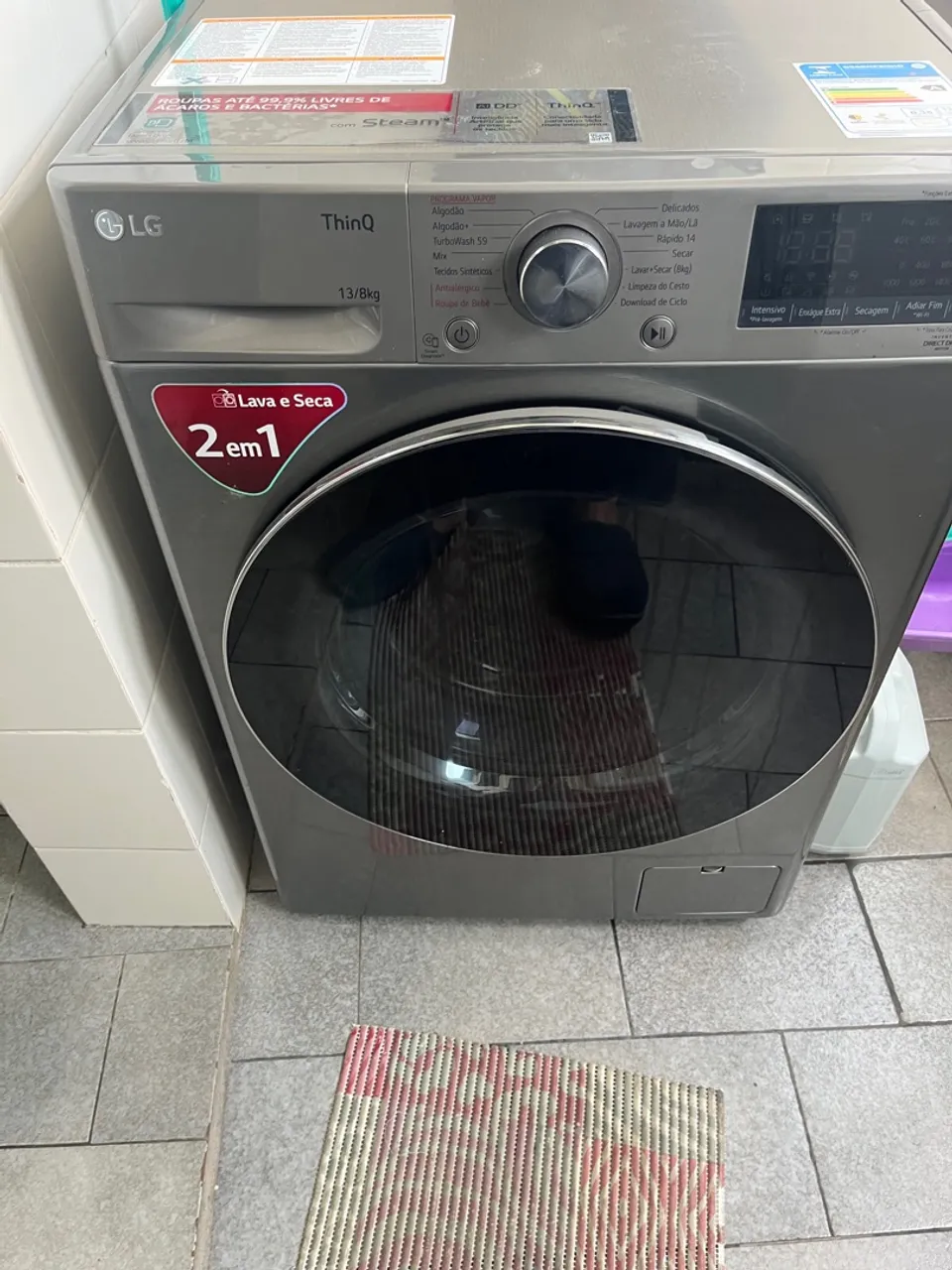 Lava e Seca LG 14kg Smart VC4 com Inteligência Artificial Água Quente e Fria