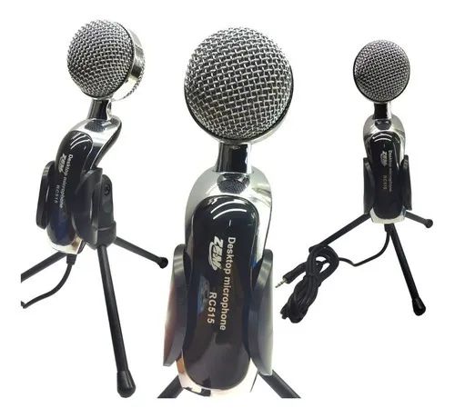 Microfone Prata Profissional Clássico Som Digital Desktop - Foto 2