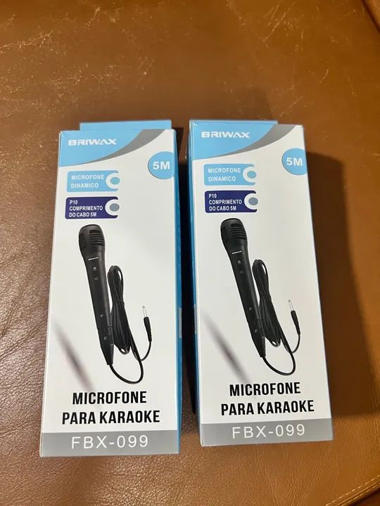 Microfone para Karaokê Briwax FBX-099 - 5 Metros