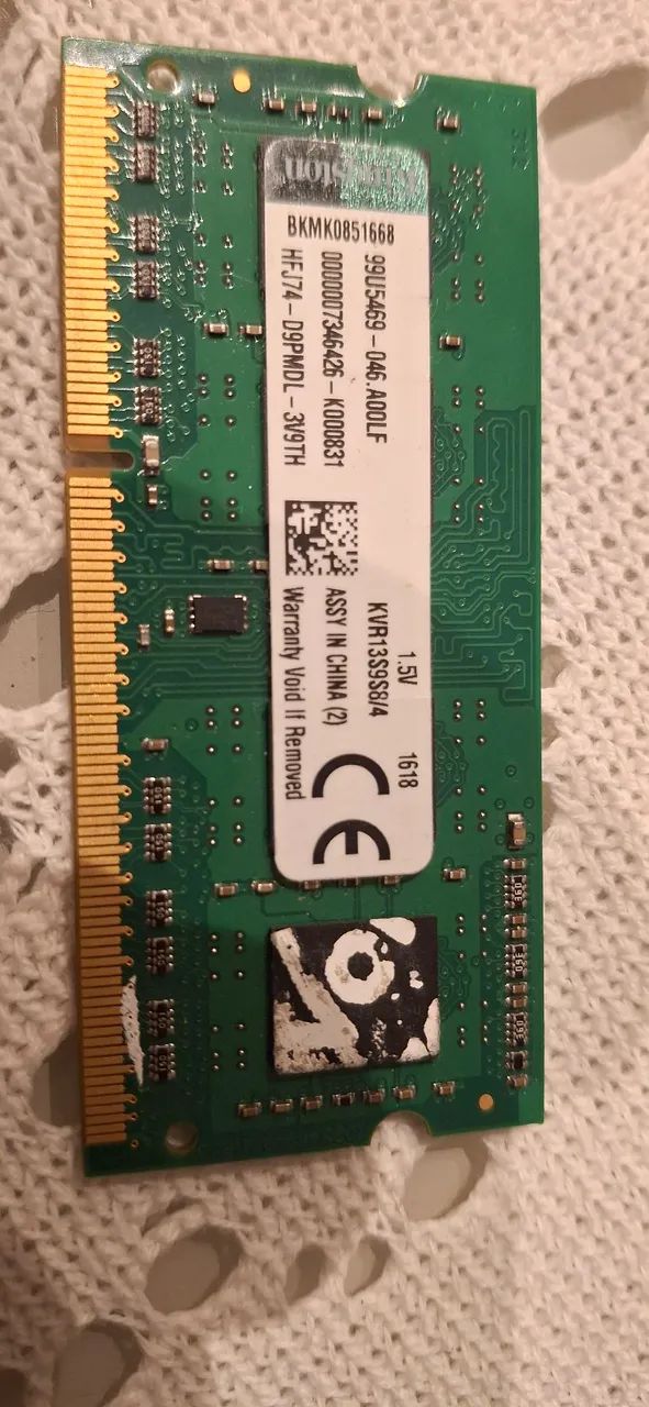 Memória RAM Kingston DDR3 4GB notebook 