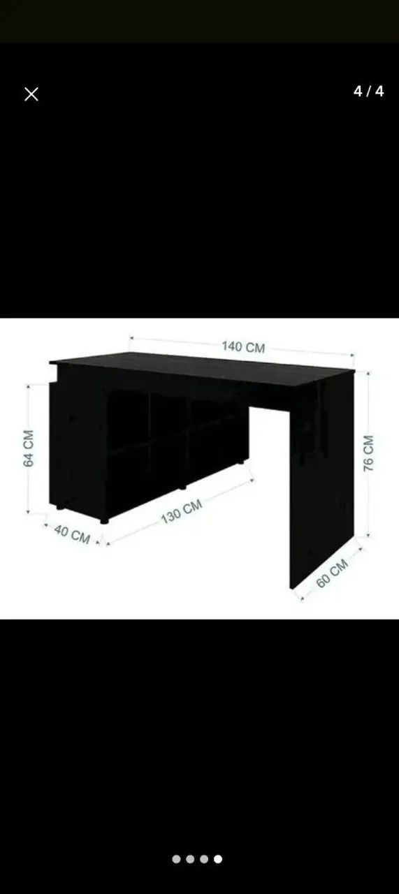 Mesa de escritório preta - Foto 4