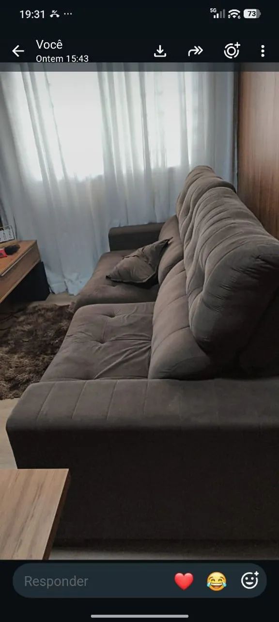 Sofá retrátil semi novo de 3 metros  - Foto 2