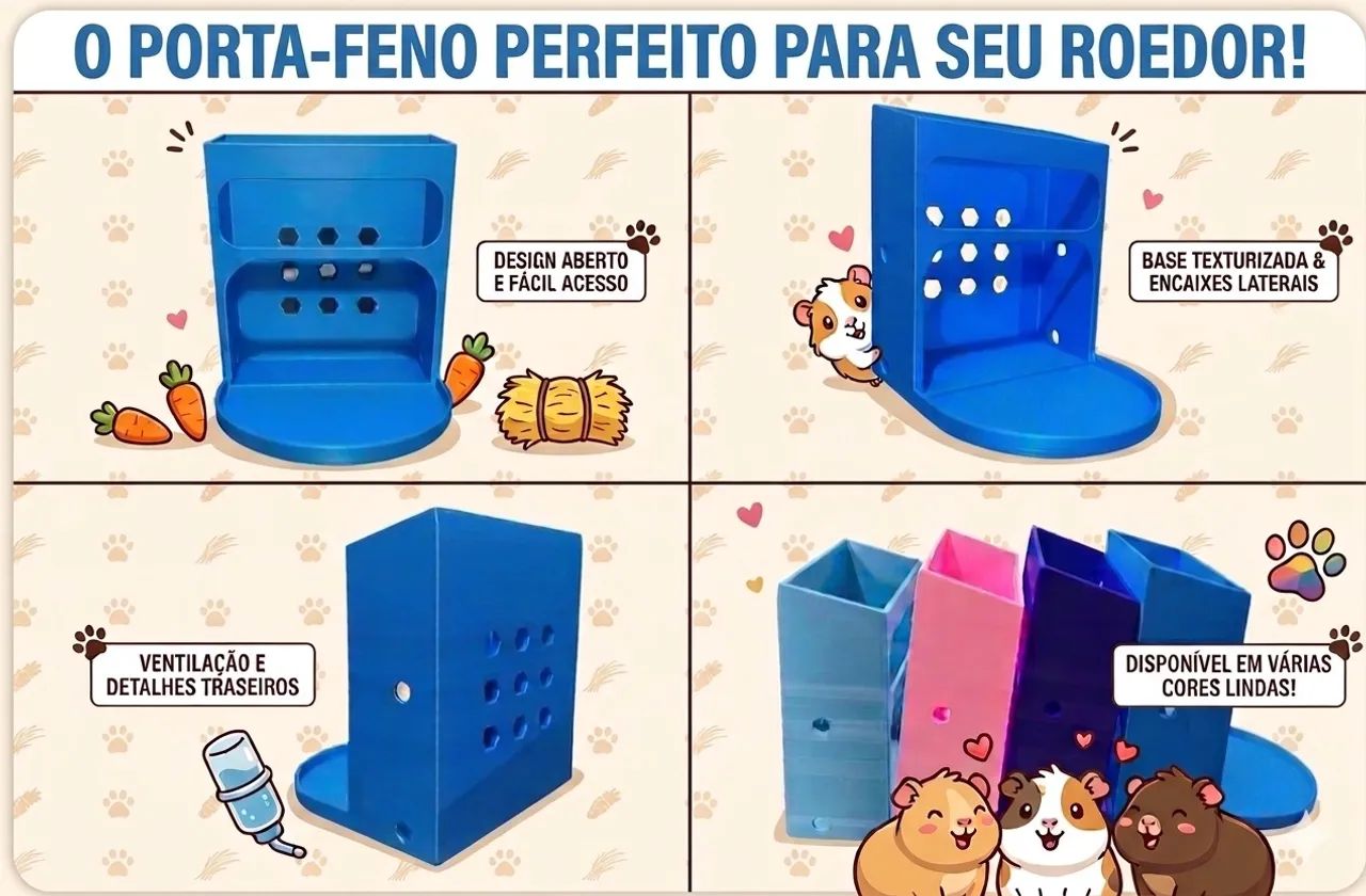 Porta Feno para Roedores