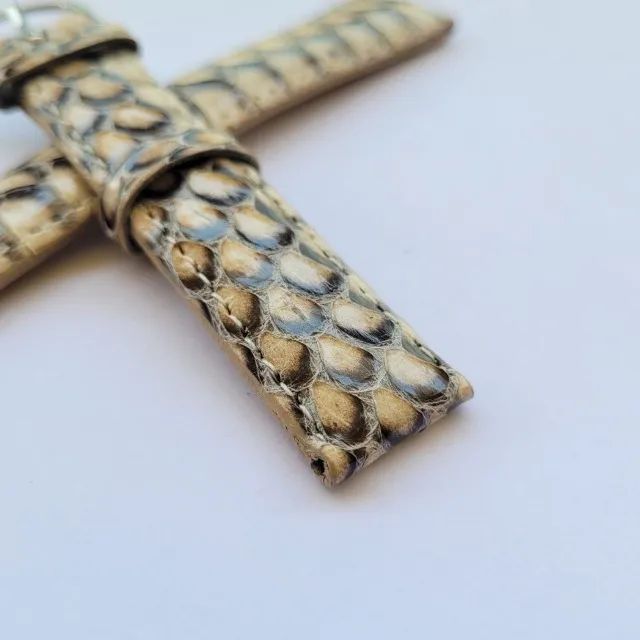 Pulseira De Relógio Chainon 18mm Couro De Crocodilo Vintage - Foto 4