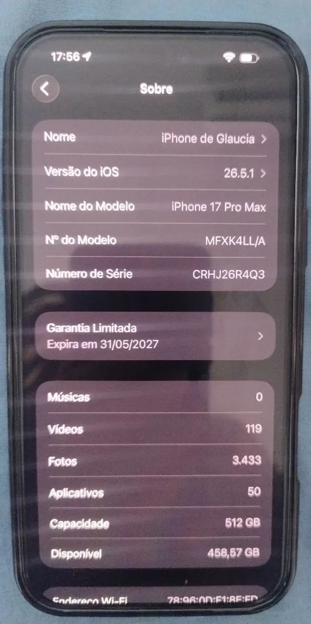 Vendo iPhone 17 Pró Max Prateado - Novo  - Foto 5