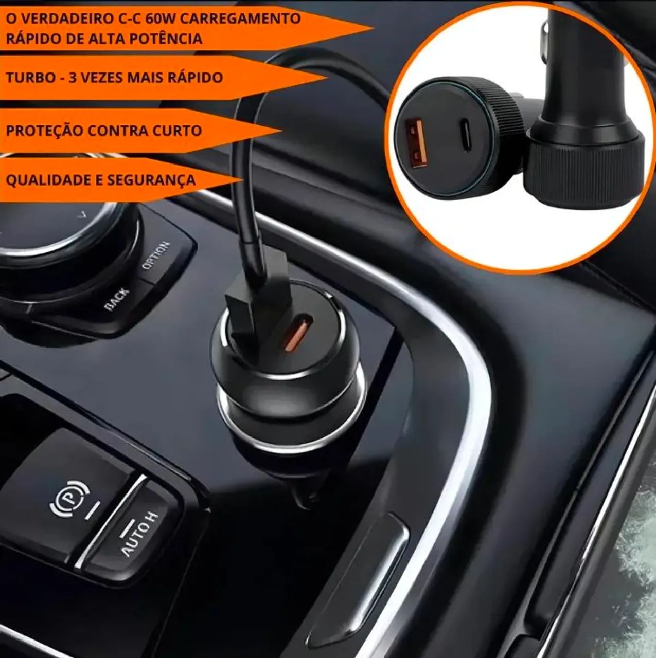 Carregador Veicular 60w Tipo C Turbo Hypercharge - Foto 4