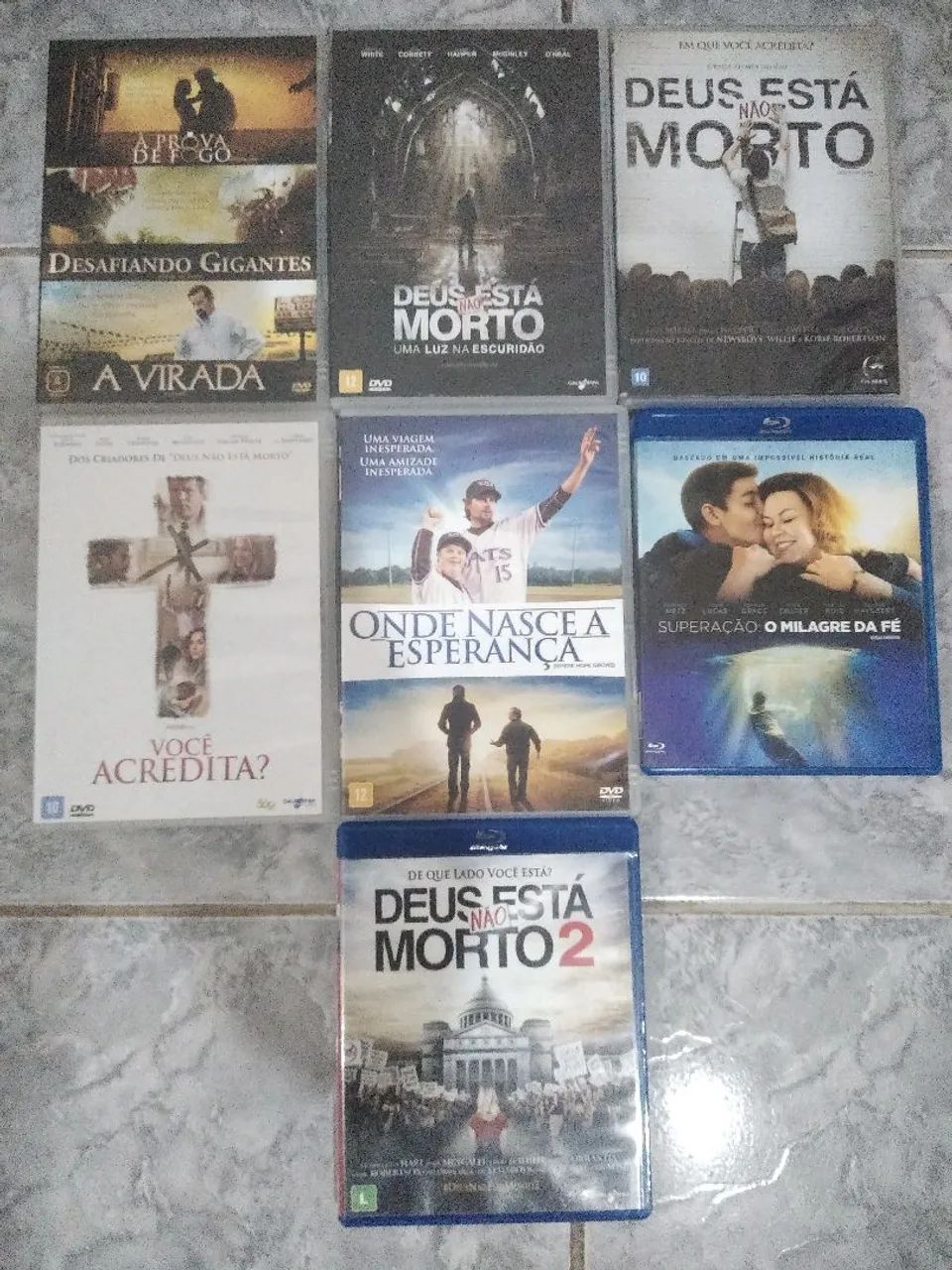Lote de filmes evangélicos DVDs e blu-ray 