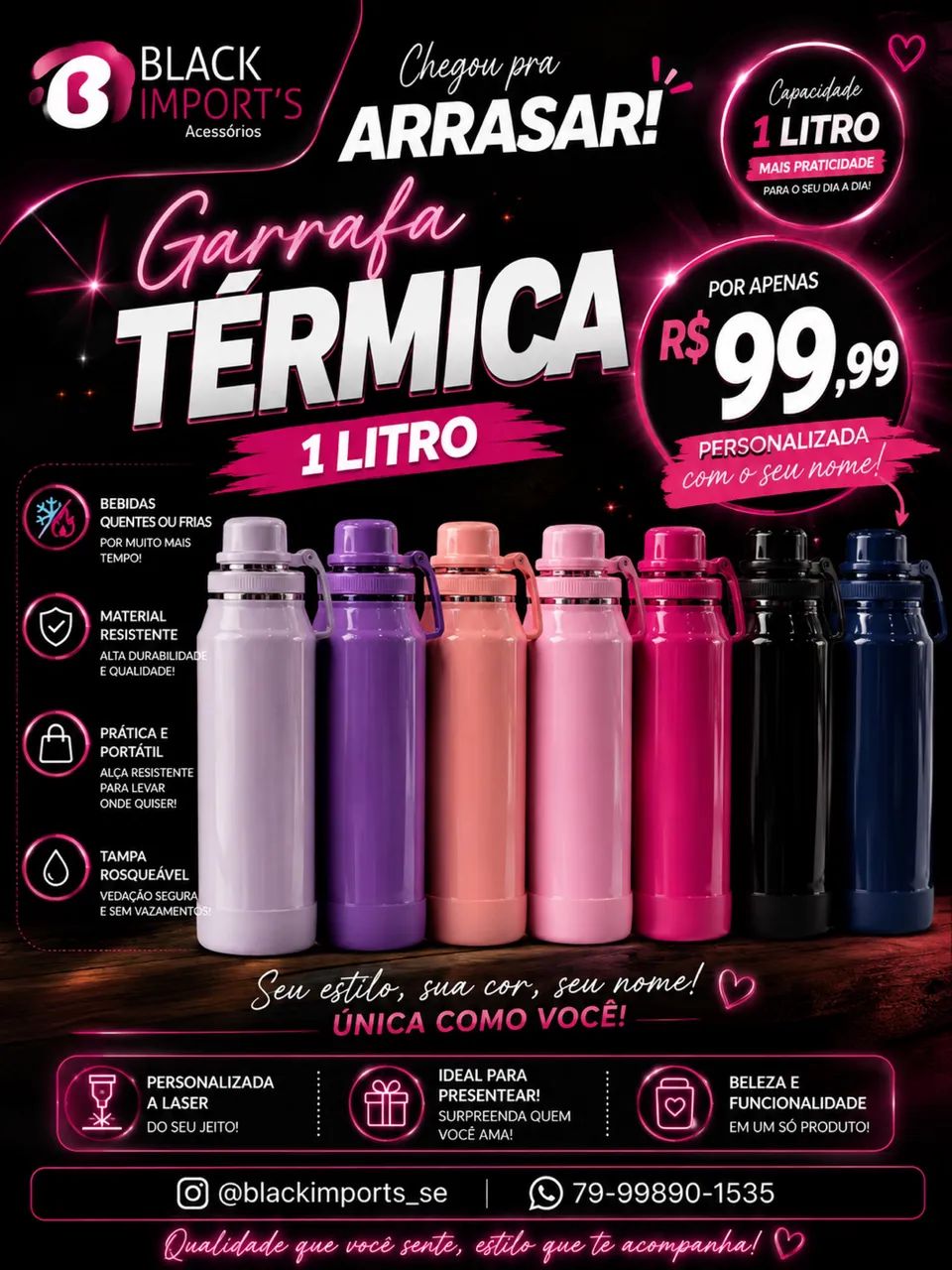 Garrafa de água termica  - Foto 3