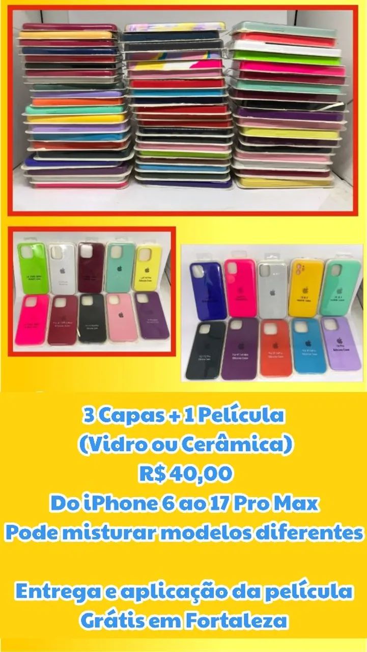 Capa Veludo + Película  iPhone com Entrega Grátis