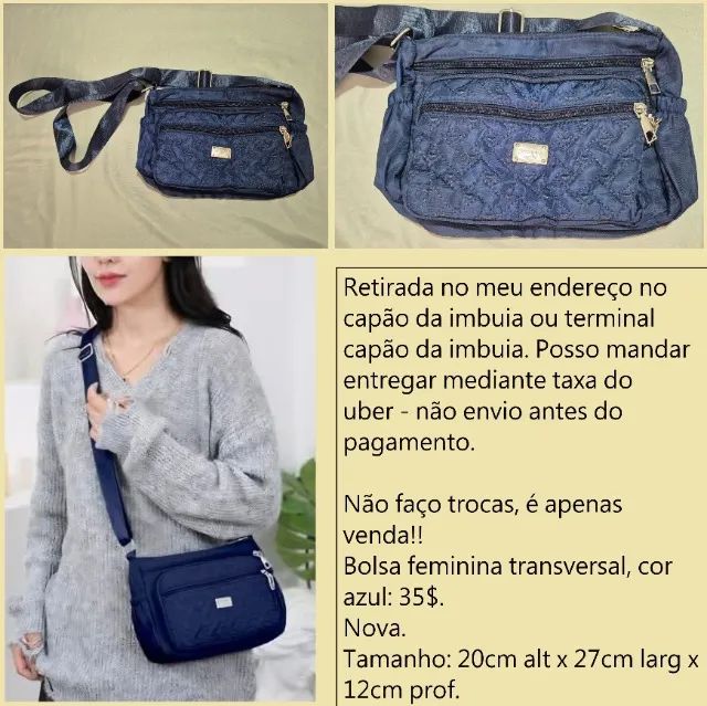 Bolsa transversal azul nova