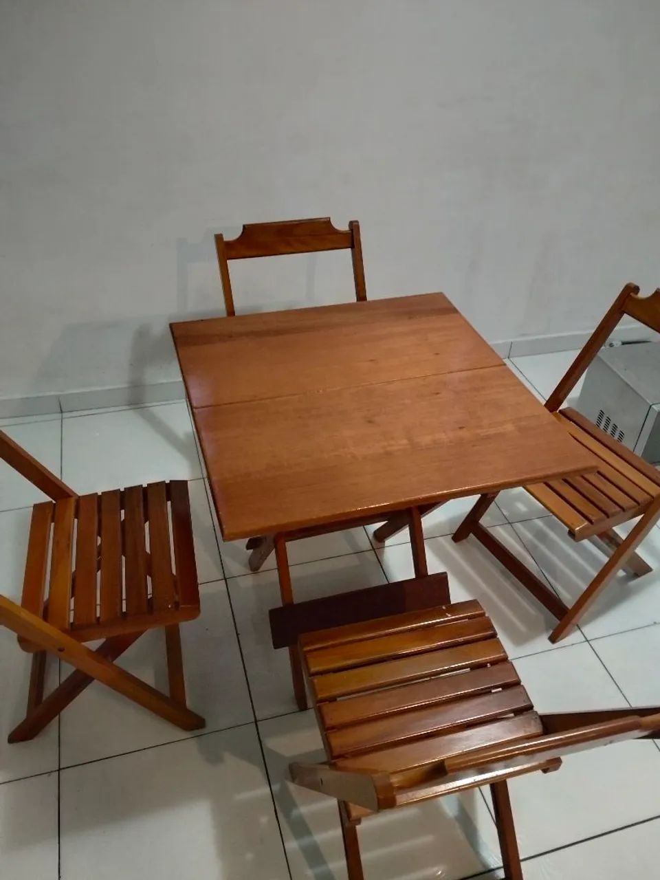 Mesa de madeira maciça dobrável  - Foto 3