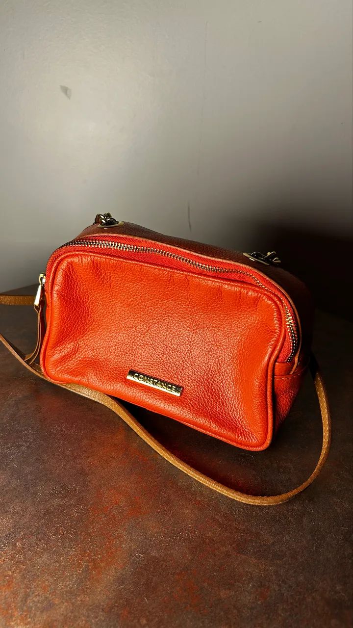 Bolsa tira colo em couro Constance - Foto 4