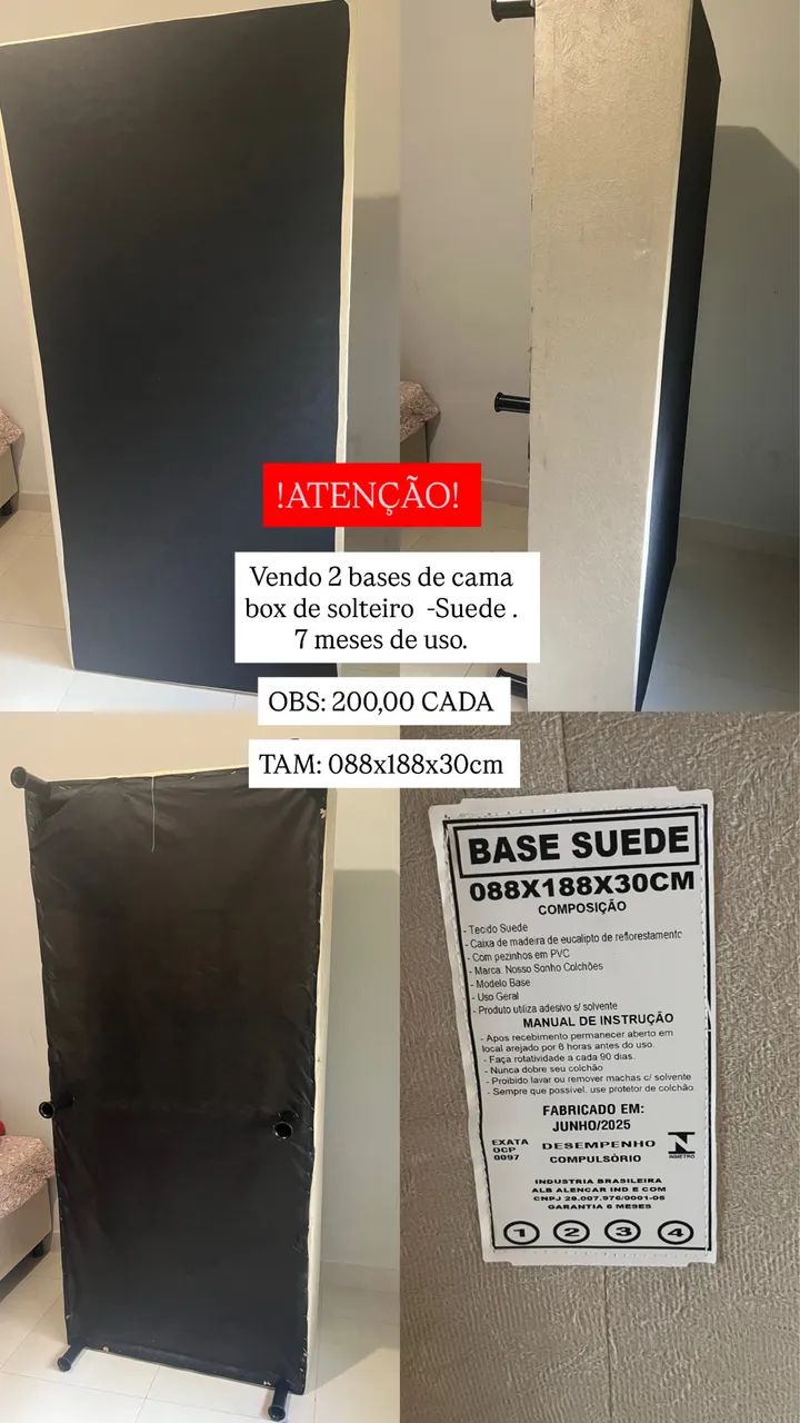 2 bases cama box solteiro 