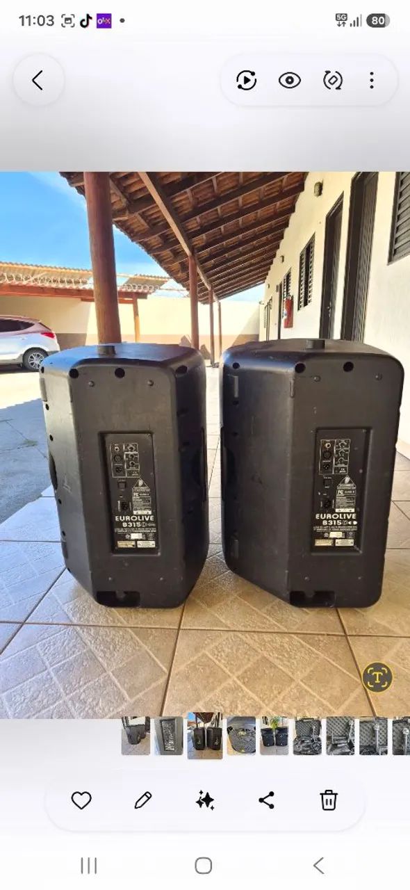 Par de caixas de som ativas Eurolive. 15 polegadas, 550 watt - Foto 2