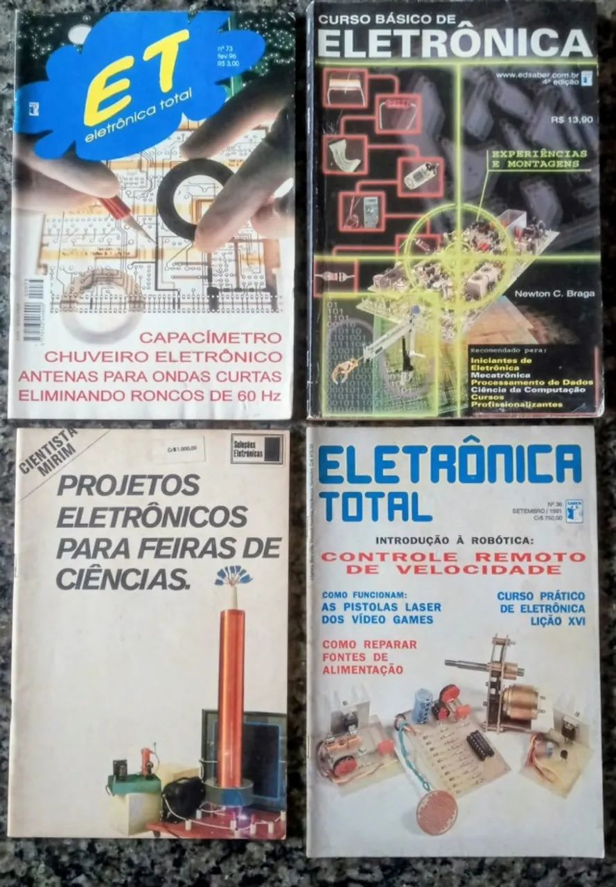 Kit de revistas de eletrônica antigas 