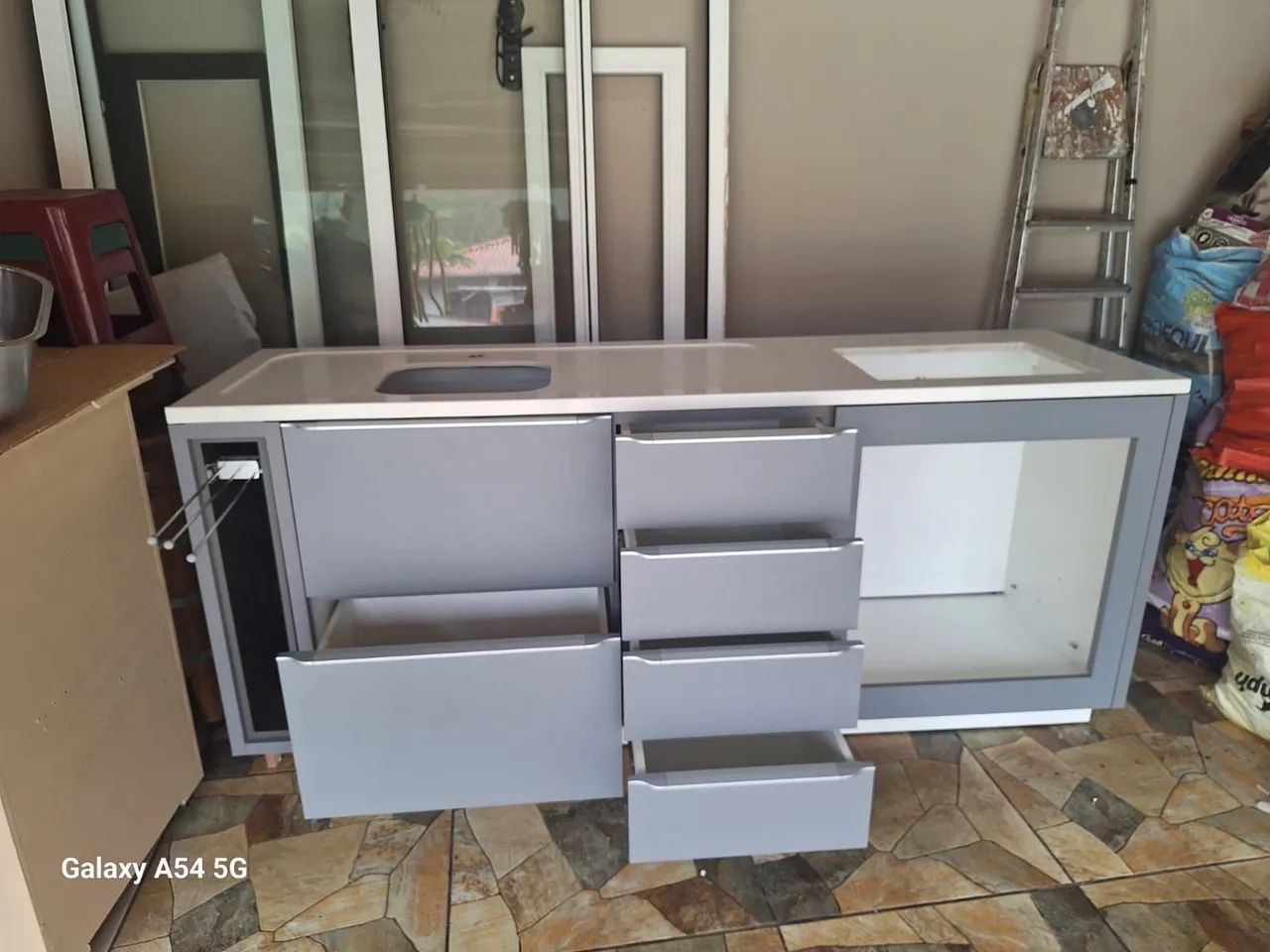 Móvel de cozinha em mdf com quartzo branco - Foto 3