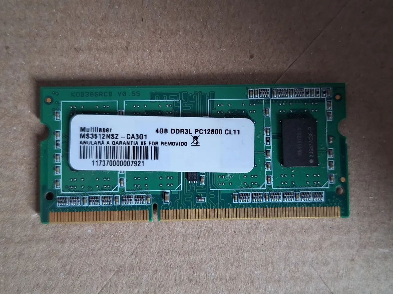 Memória RAM Notebook Multilaser 4GB DDR3L