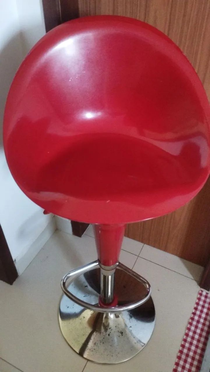 Banqueta giratória vermelha  - Foto 4