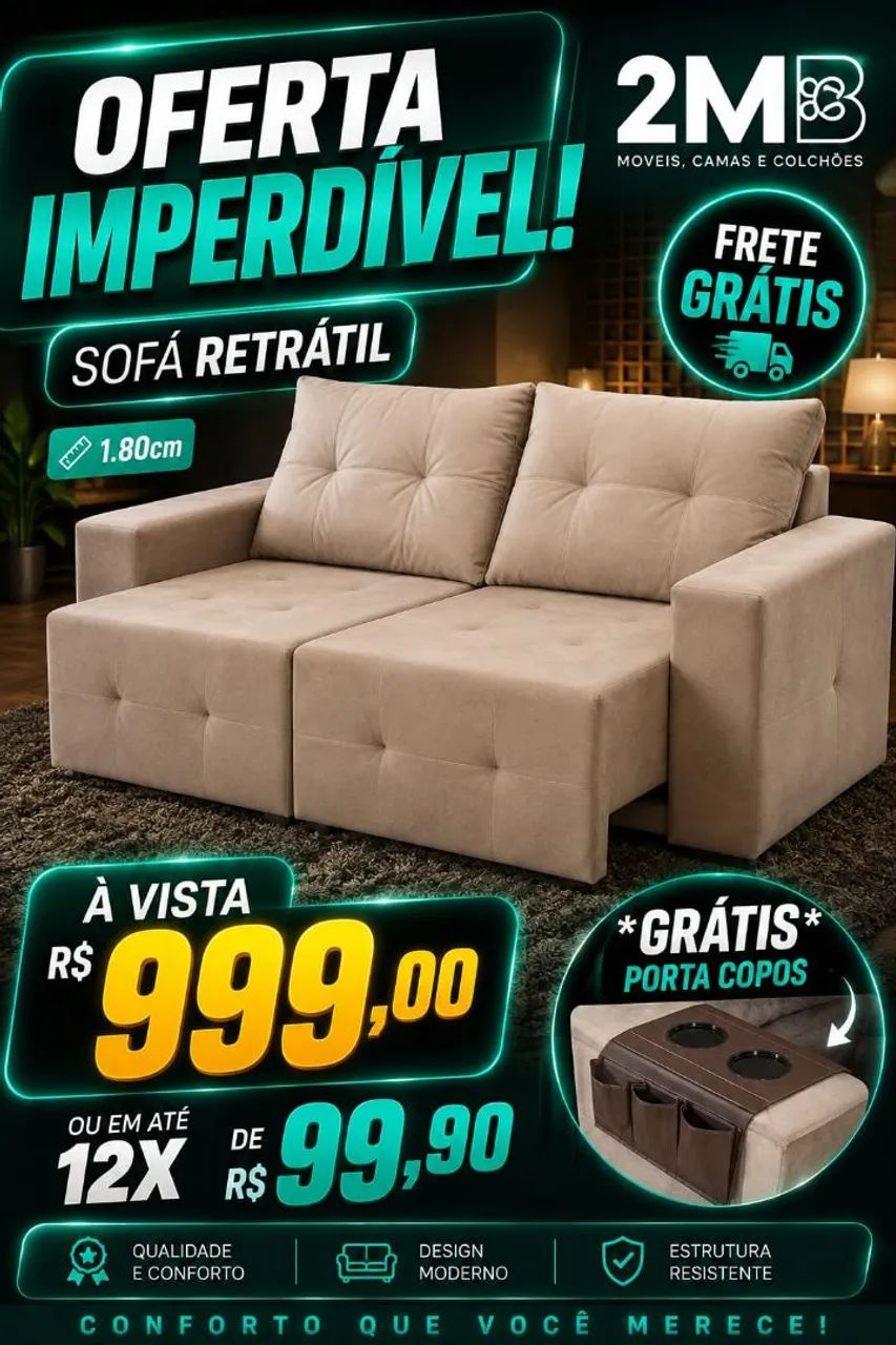 Sofá retrátil e reclinável  - Foto 2