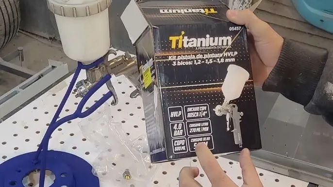 kit pistola de pintura hlpv titanium ou o modelo the blak tools  - Foto 5