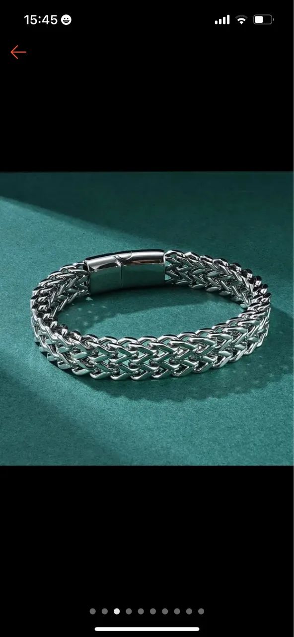 Pulseira de aço masculino 19 cm - Foto 4