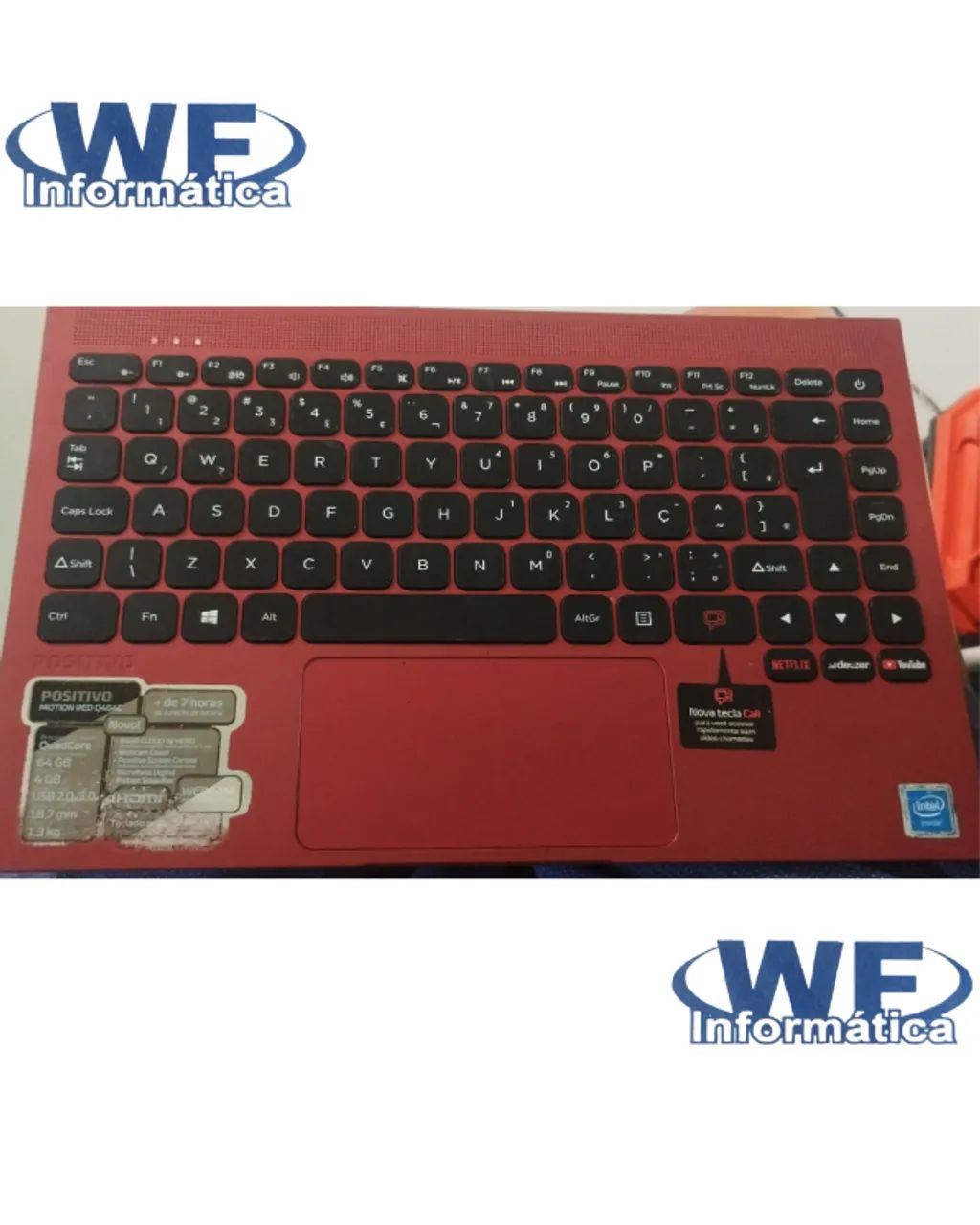 TAMPA SUPERIOR DA CARCAÇA NOTEBOOK POSITIVO MOTION RED C464F