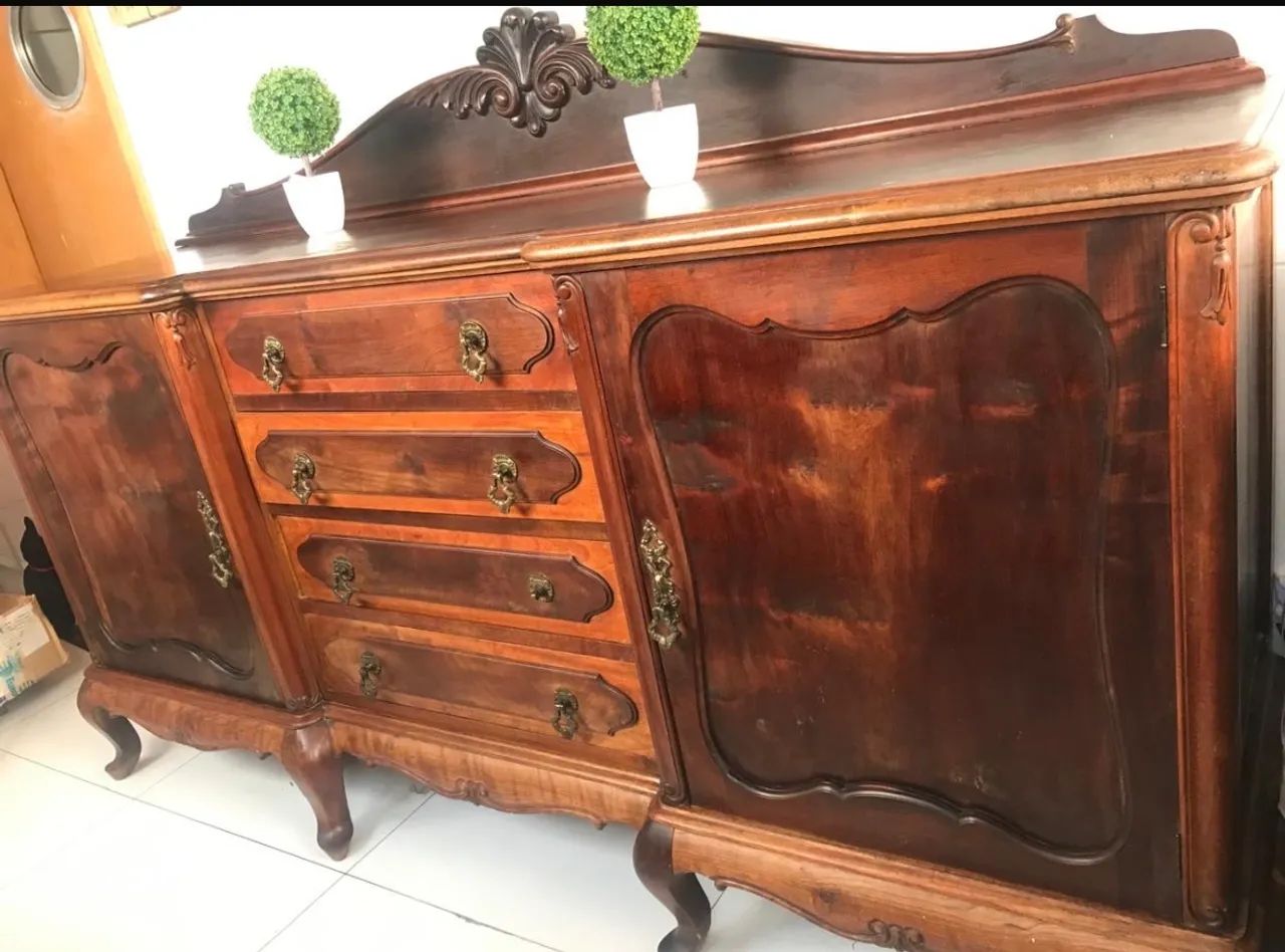 Buffet Colonial Antigo em Madeira Maciça - Peça de Época - Foto 3