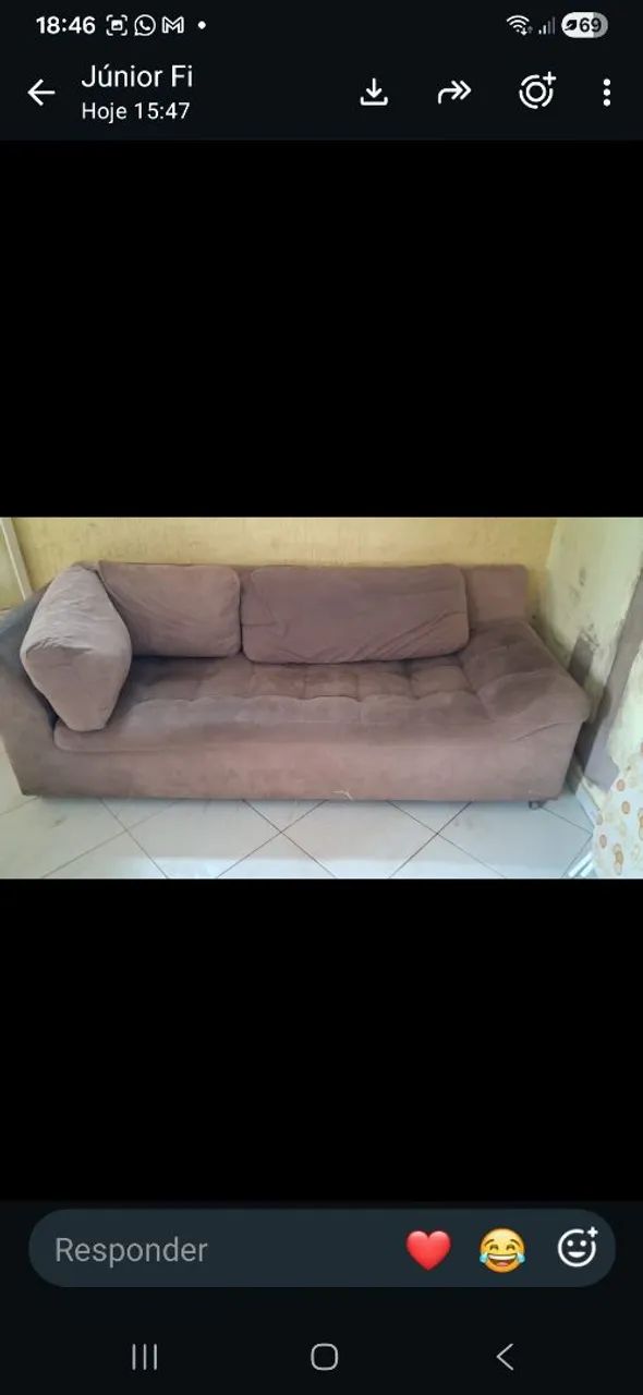 Sofá  recamier estrutura  da mailane 