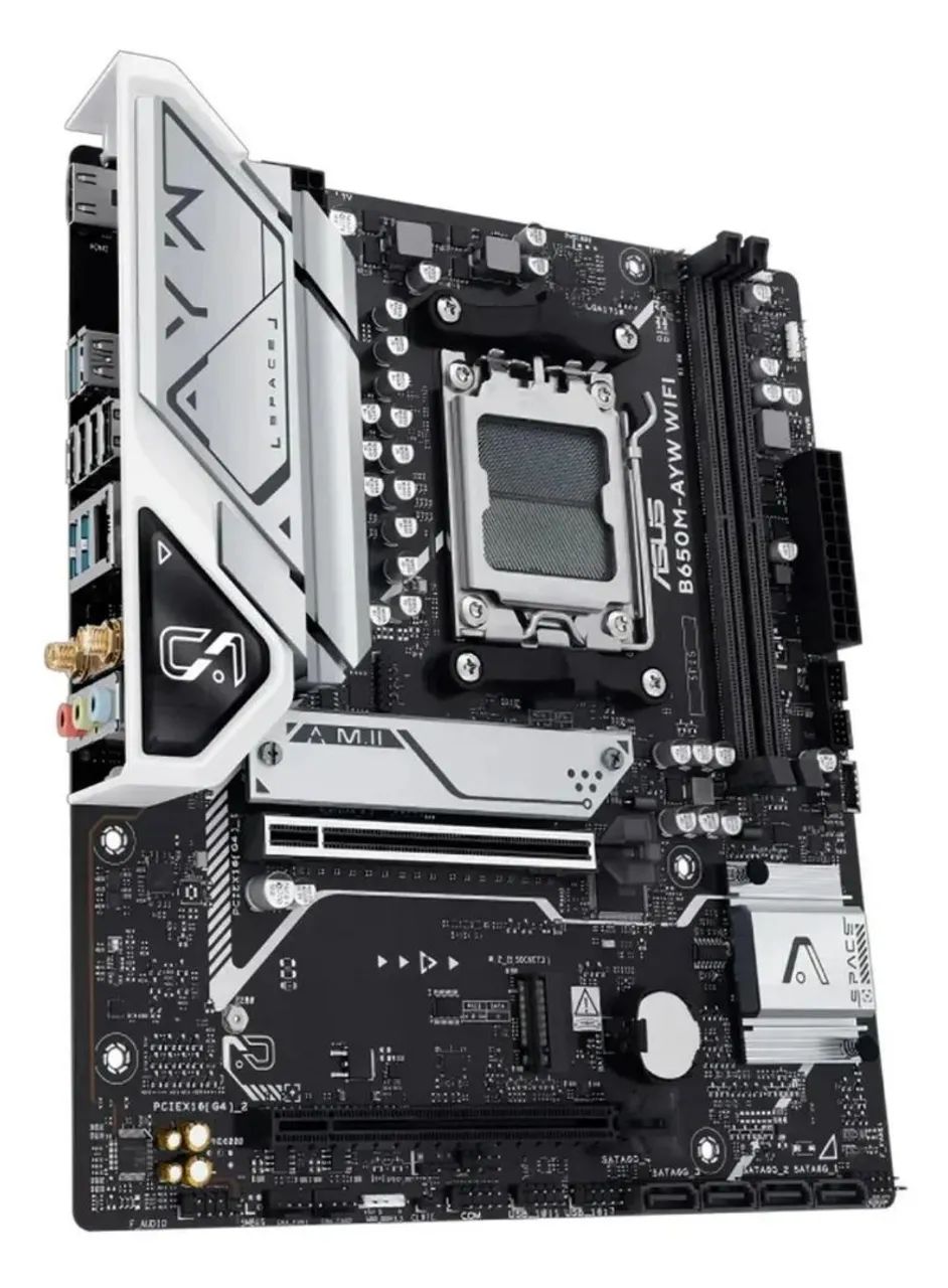 Placa Mãe Asus B650m Ayw Wi-fi Cinza Escuro Matx - Foto 3