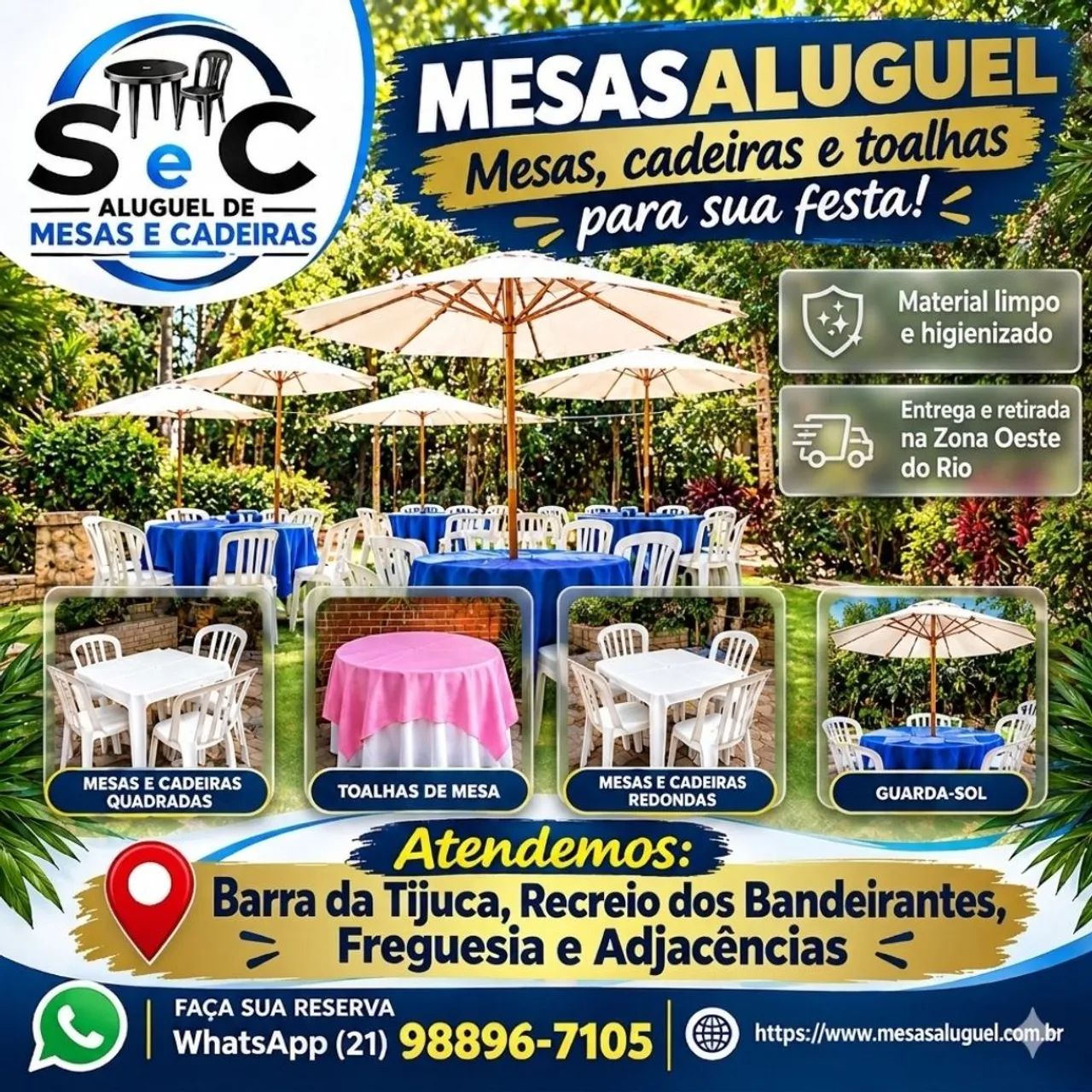 Locação de Mesas e Cadeiras Barra da Tijuca 