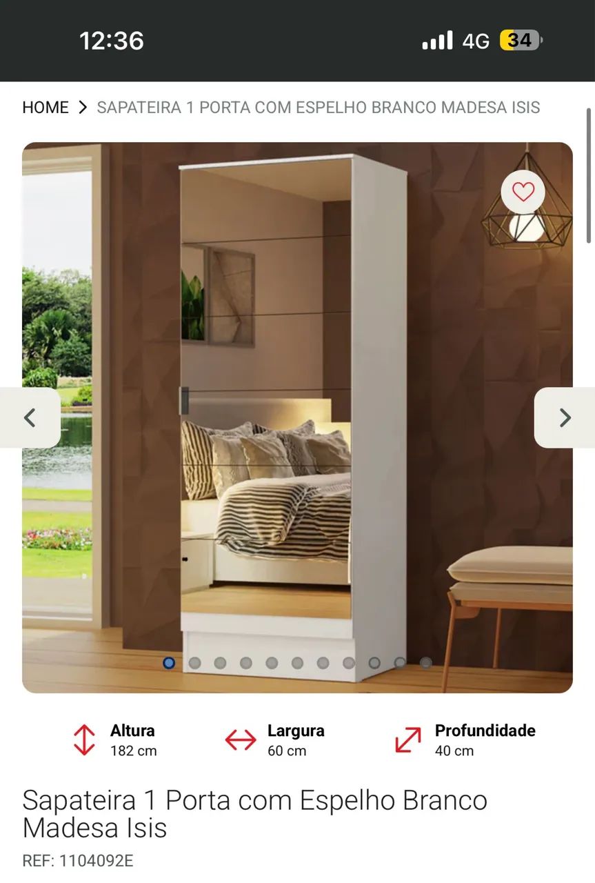 SAPATEIRA COM ESPELHO R$ 320