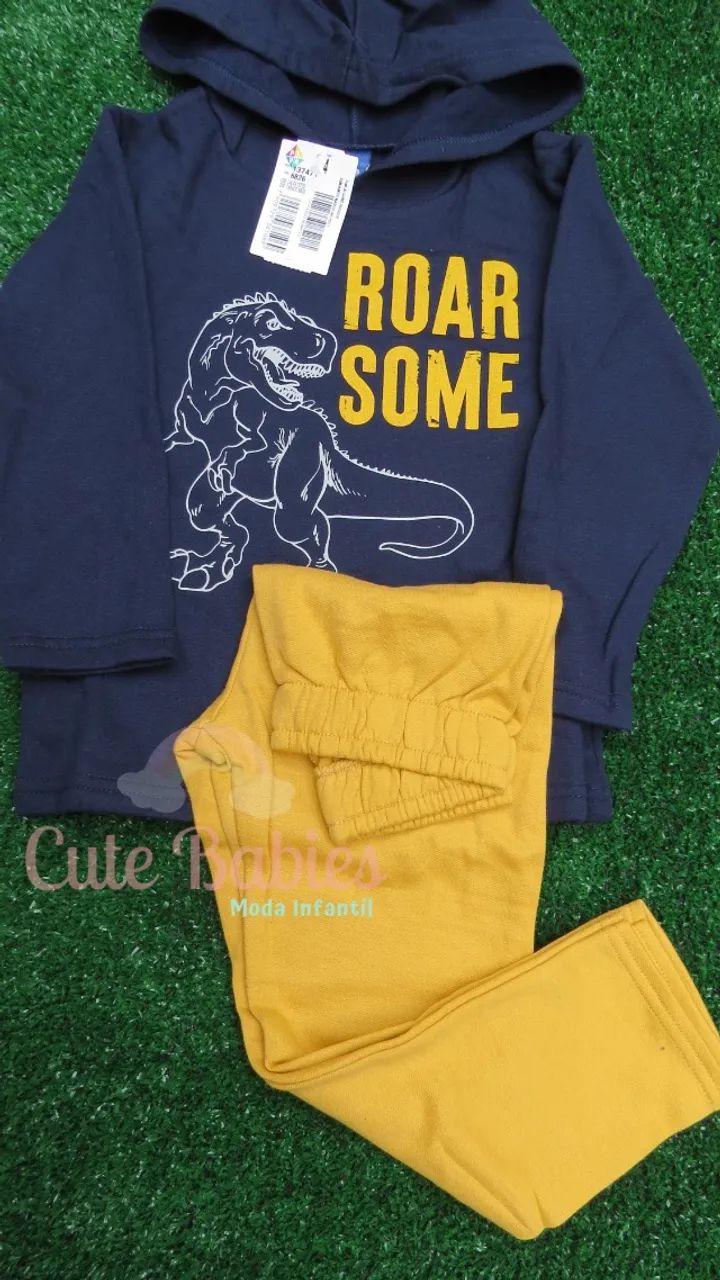 Conjunto de moletom infantil Roar - Tam 4 - Foto 2