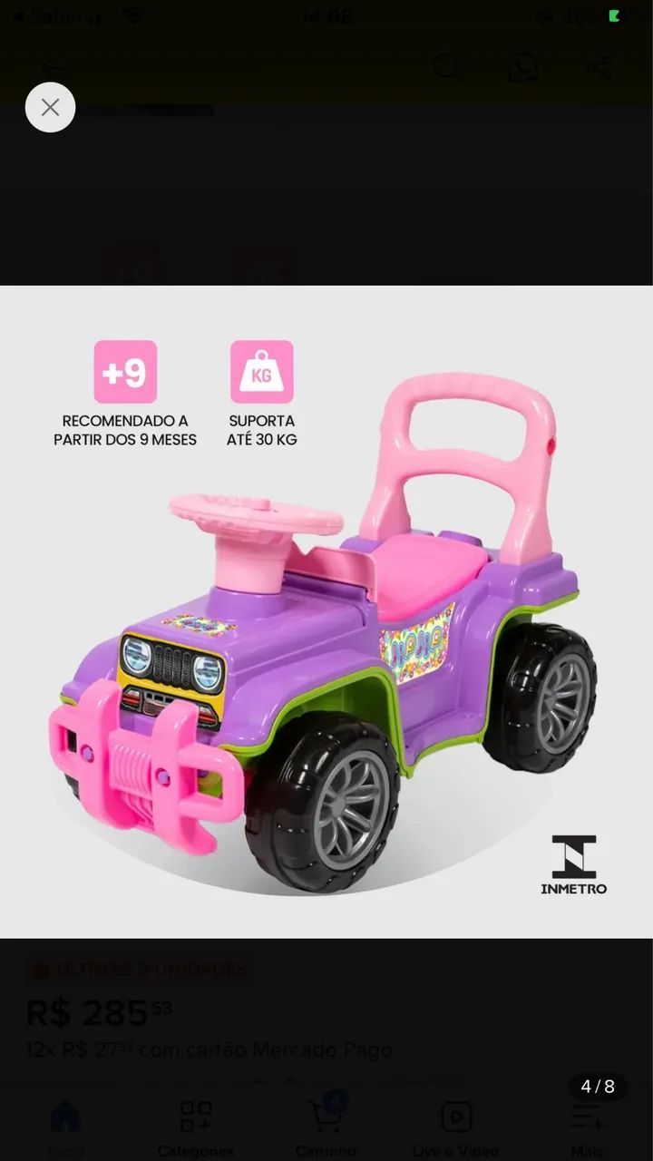 Carro Infantil Menina - Foto 5