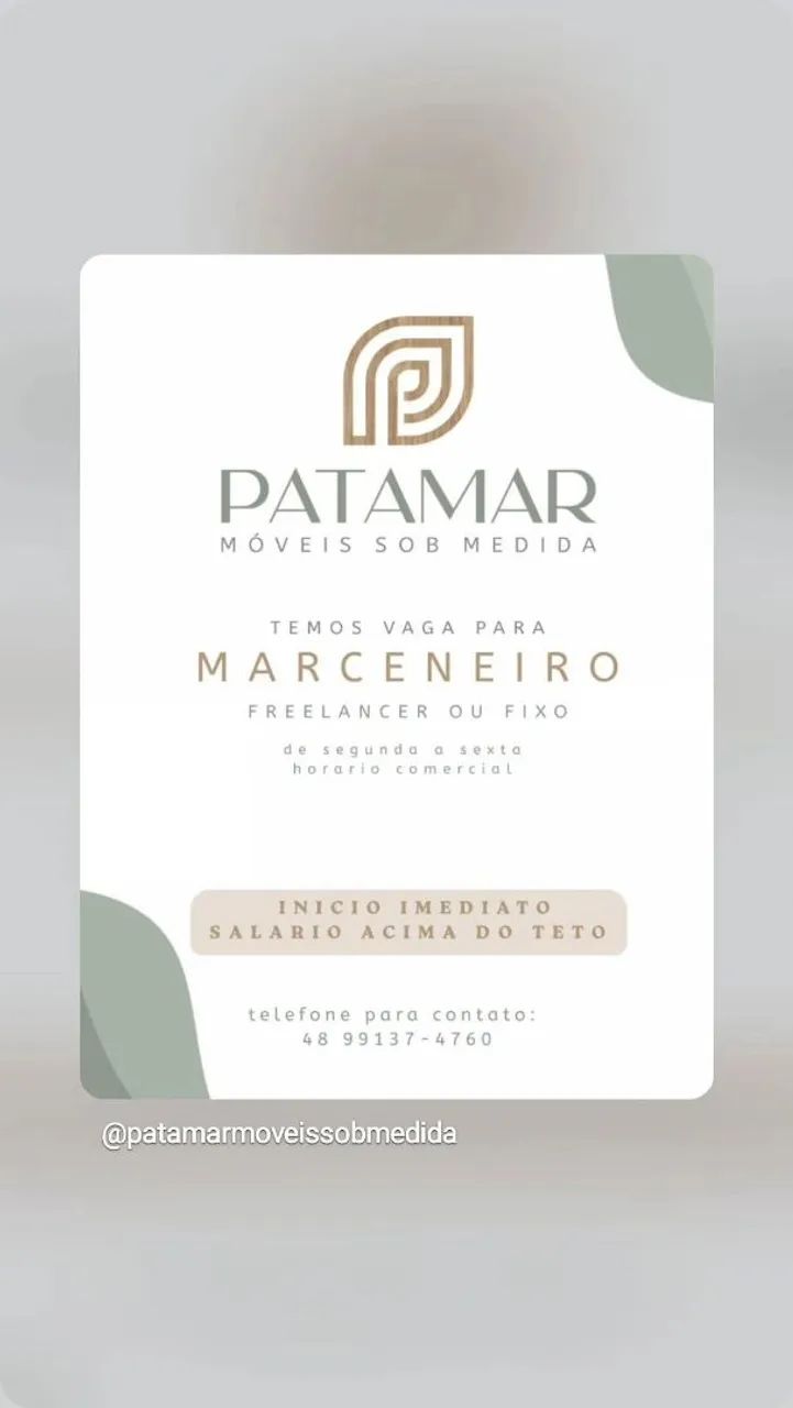 Contrata-se marceneiro