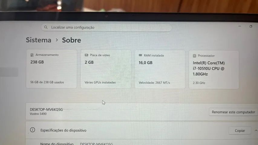 Notebook Dell Vostro 5490 i7 10th - Foto 2