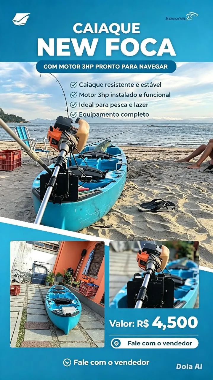 Caiaque duplo New foca - Esportes Aquáticos - Santanésia, Piraí