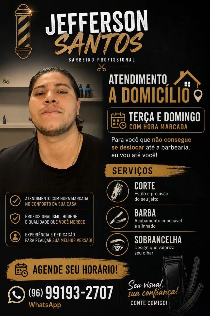 ? BARBEIRO COM ATENDIMENTO A DOMICÍLIO ?