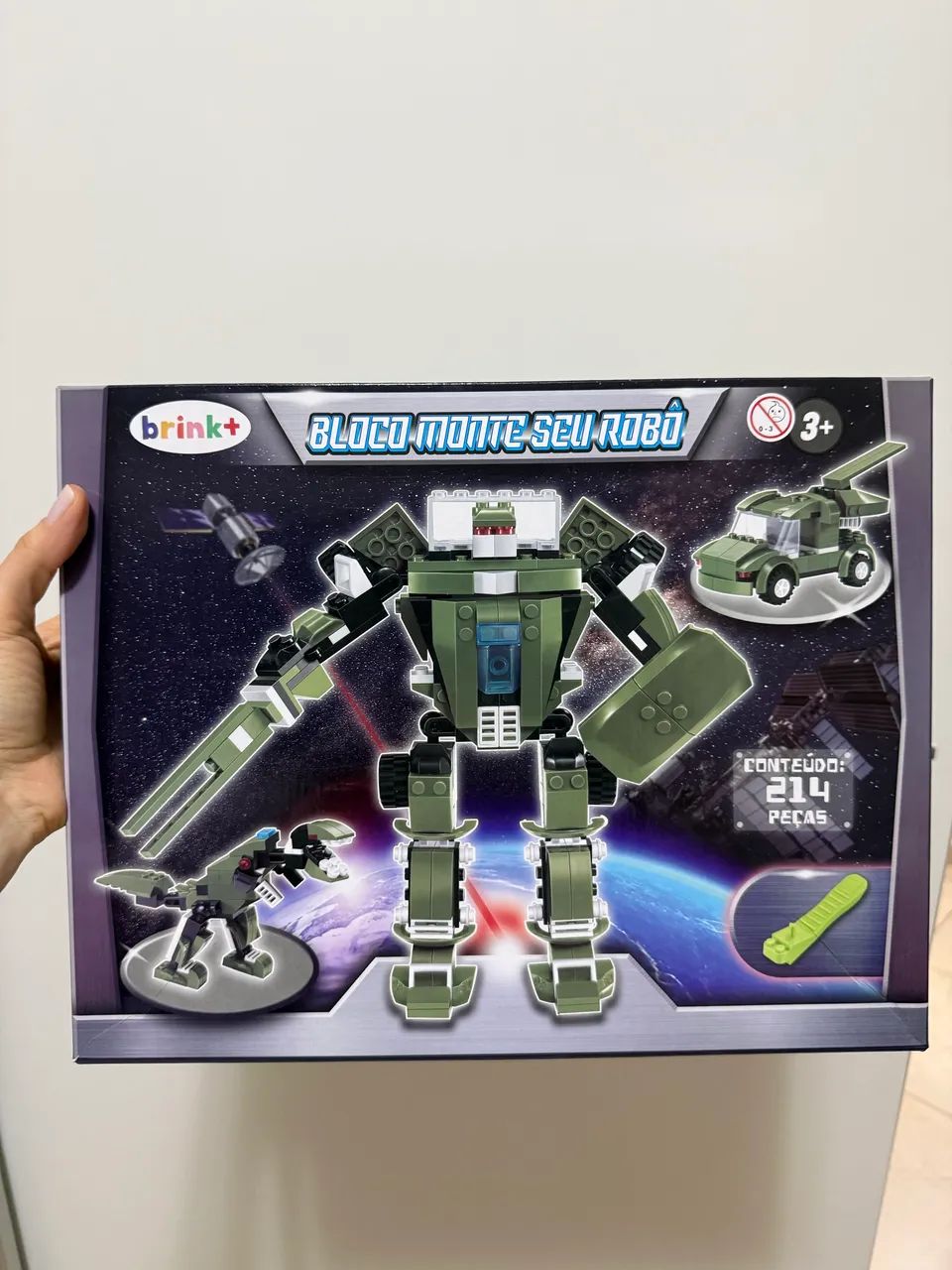 Brinquedo bloco monte seu robô (3 em 1)