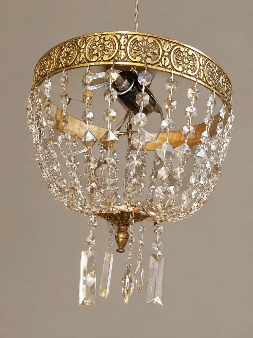 Lustre de Bronze cristais âmbar  - Foto 3